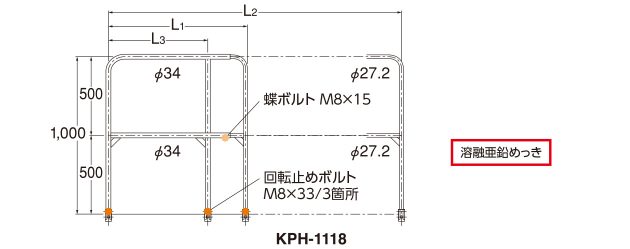 KSハンドレールKSＨ-1219 1本 国元商会 足場 単管パイプ インショップ