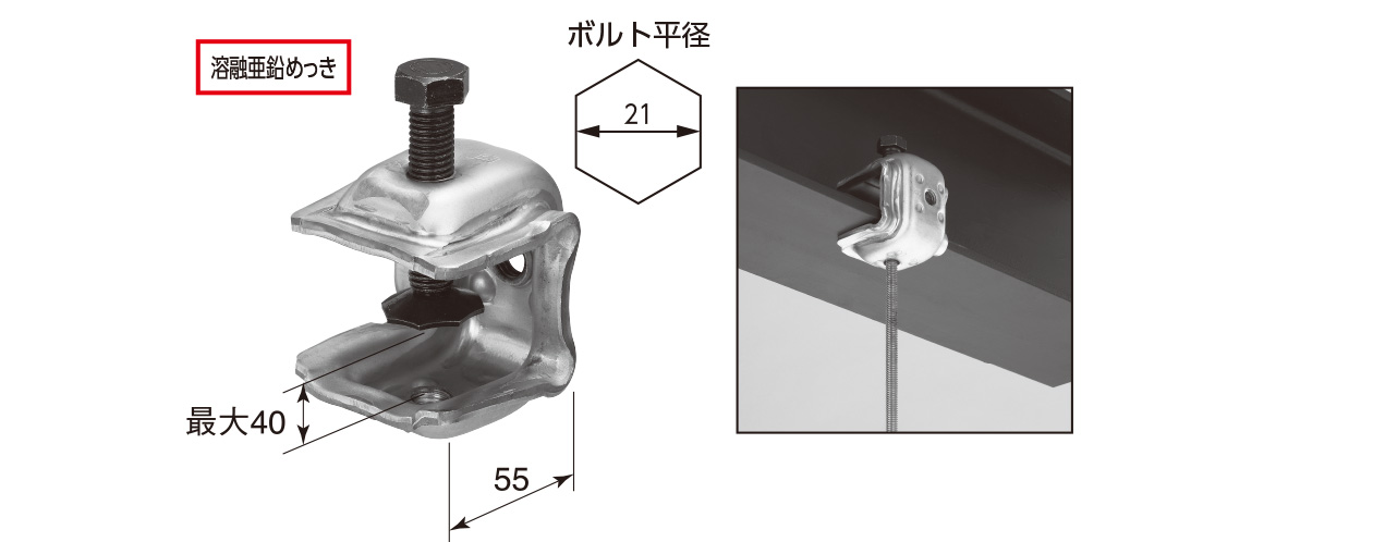 商品名：KSコ型クランプ (押ボルト付) – セパレーターや型枠工事なら